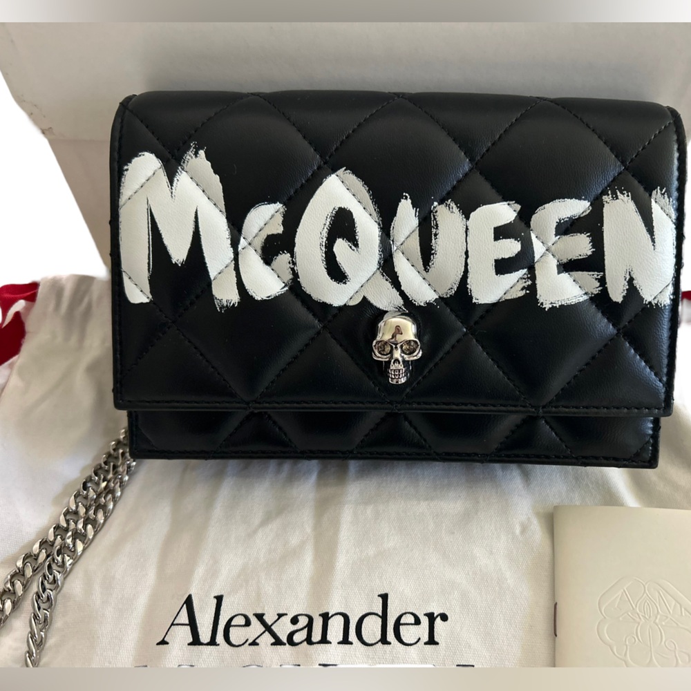 NEW ALEXANDER MCQUEEN GRAFFITI SMALL QUILTED HANDBAG - Picture 6 of 12